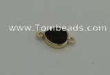NGC5804 10*14mm flat teardrop plated druzy agate connectors