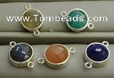 NGC5991 12mm coin mixed gemstone connectors wholesale