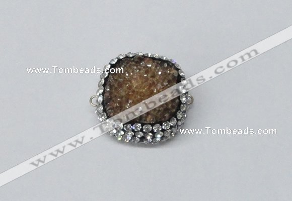 NGC632 24*25mm - 26*28mm freeform plated druzy agate connectors