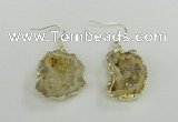 NGE101 20*25mm - 25*30mm freeform druzy agate gemstone earrings