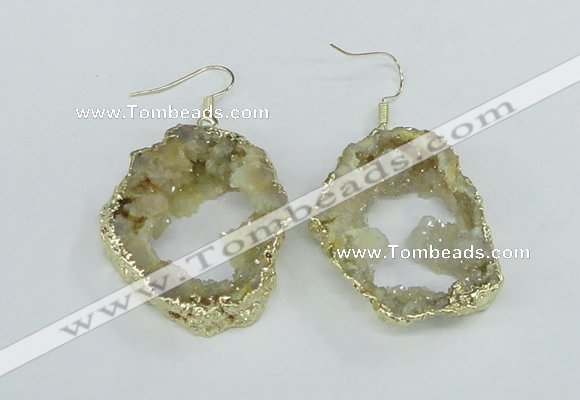 NGE103 30*35mm - 35*40mm freeform druzy agate gemstone earrings