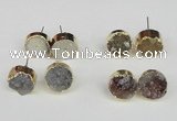 NGE107 14mm - 16mm freeform druzy agate gemstone earrings wholesale