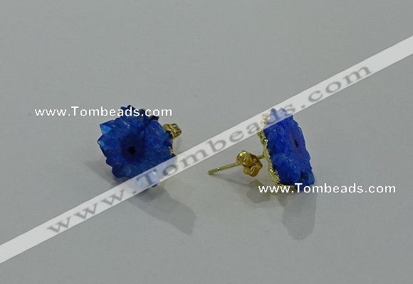 NGE144 12*14mm - 15*18mm freeform druzy agate gemstone earrings