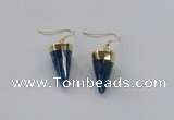 NGE157 11*20mm – 12*22mm cone agate gemstone earrings wholesale