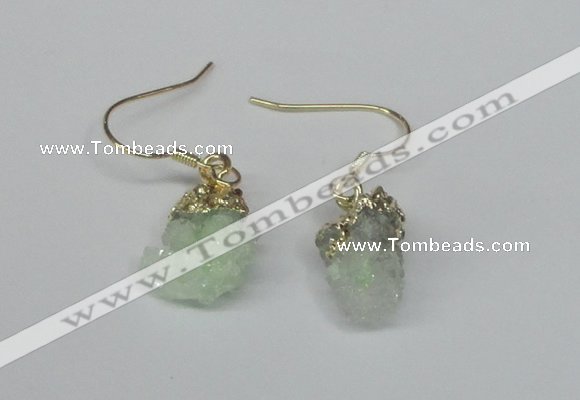 NGE25 10*14mm - 12*16mm nuggets druzy quartz earrings wholesale