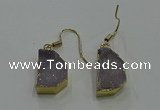 NGE321 10*14mm - 12*16mm freeform druzy agate gemstone earrings