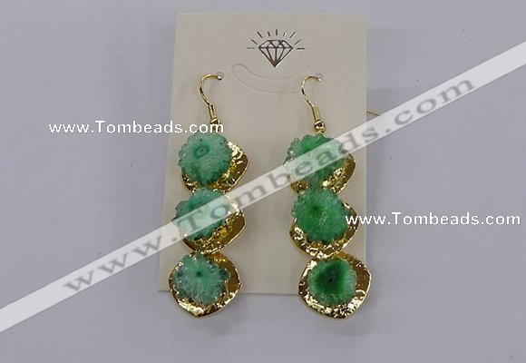 NGE396 10*32mm - 12*38mm druzy agate gemstone earrings