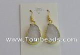 NGE401 15*20mm teardrop AB-color druzy agate gemstone earrings
