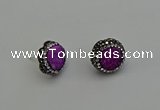 NGE5017 12mm freeform druzy agate gemstone earrings wholesale