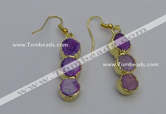 NGE5043 10*30mm - 10*32mm druzy agate gemstone earrings wholesale