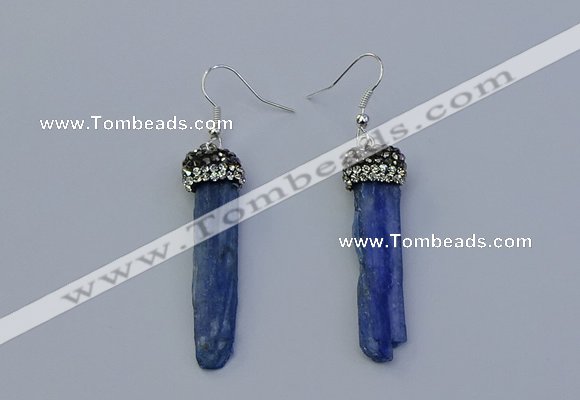NGE5100 10*35mm - 15*45mm freeform blue kyanite earrings
