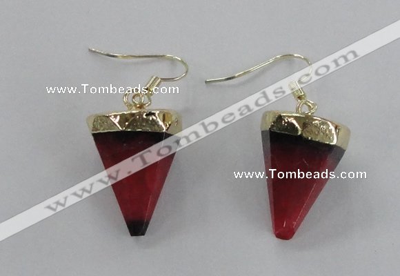 NGE62 14*20mm - 15*22mm cone agate gemstone earrings wholesale