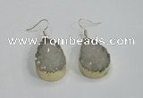 NGE76 20*30mm teardrop druzy agate gemstone earrings wholesale