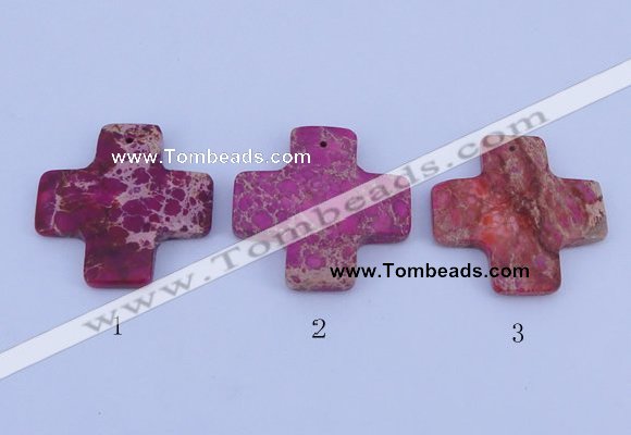 NGP03 5PCS 45*45mm cross dyed imperial jasper pendants wholesale
