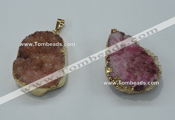 NGP1026 25*35mm - 35*45mm freeform druzy agate beads pendant