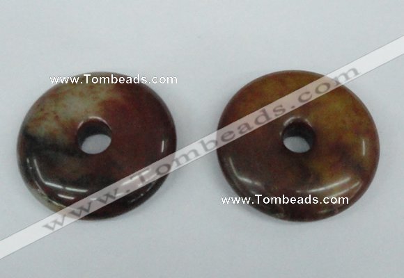 NGP1370 13*48mm - 14*52mm donut flower jade gemstone pendants