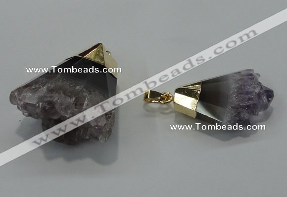 NGP1400 20*25mm - 30*35mm nuggets druzy amethyst pendants wholesale