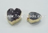 NGP1404 20*25mm - 25*30mm heart druzy amethyst pendants wholesale