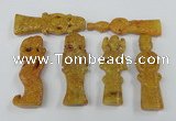 NGP1444 20*70mm - 25*75mm Carved dyed natural hetian jade pendants