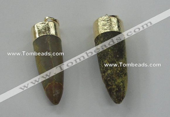 NGP1455 11*35mm - 13*45mm bullet agate gemstone pendants wholesale