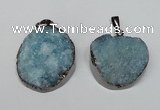 NGP1522 30*35mm - 30*40mm freeform plated druzy agate pendants