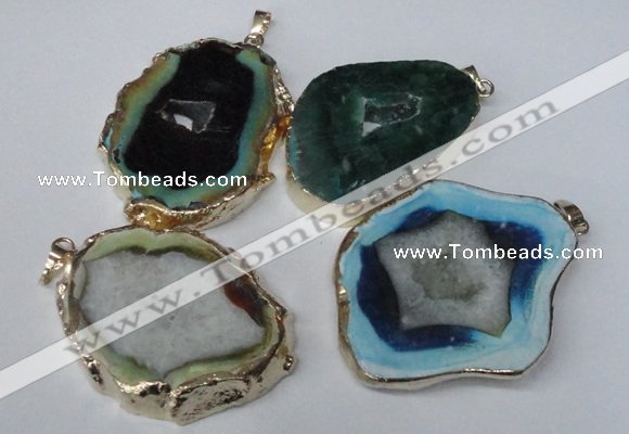 NGP1552 35*40mm - 45*55mm freeform druzy agate pendants