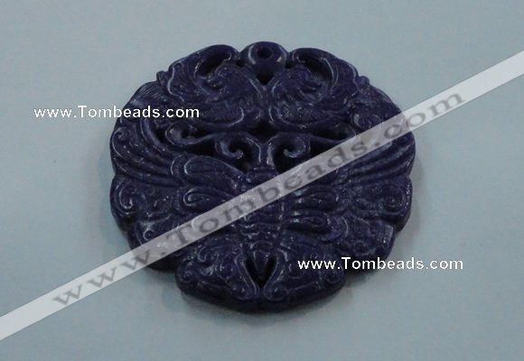 NGP1635 64*64mm Carved dyed natural hetian jade pendants wholesale