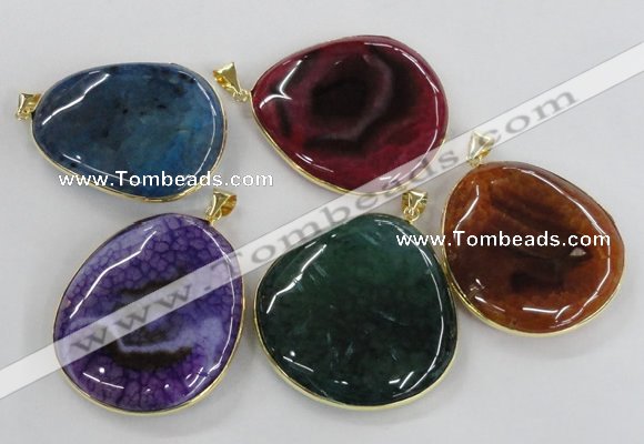 NGP1663 40*50mm - 45*55mm freeform agate gemstone pendants