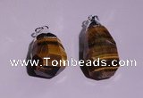NGP1698 15*30mm - 18*35mm faceted nuggets yellow tiger eye pendants
