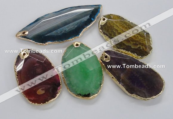 NGP1706 35*55mm - 40*65mm freeform agate gemstone pendants