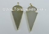 NGP1721 30*65mm arrowhead agate gemstone pendants wholesale