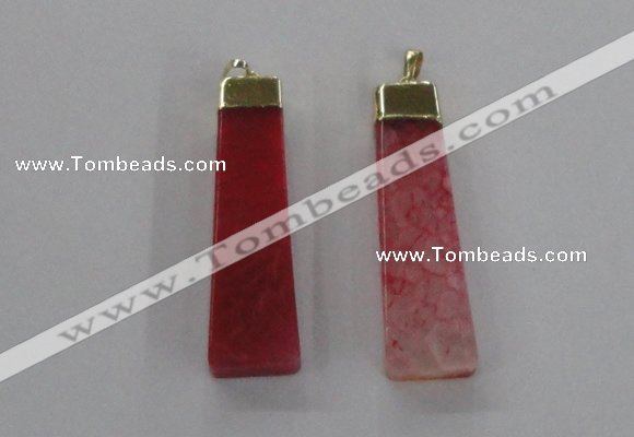 NGP1728 15*55mm trapezoid agate gemstone pendants wholesale