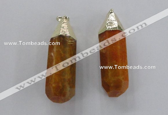 NGP1734 17*60mm faceted nuggets agate gemstone pendants wholesale