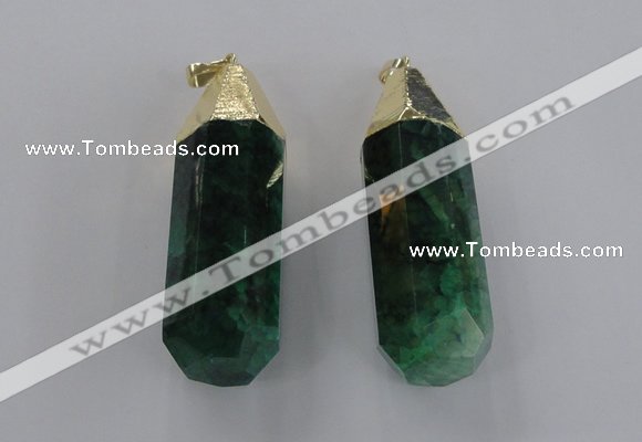 NGP1738 17*60mm faceted nuggets agate gemstone pendants wholesale