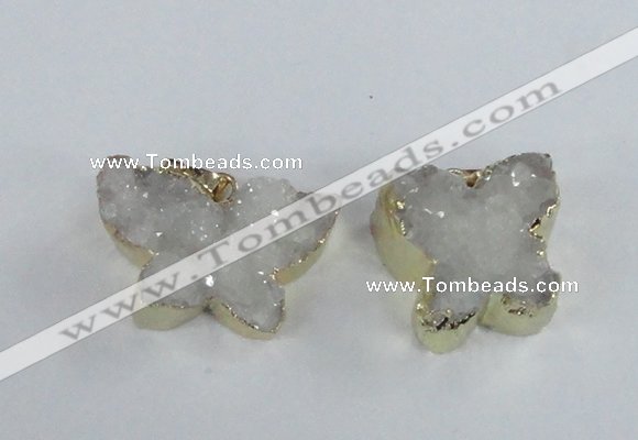 NGP1854 15*20mm - 18*25mm butterfly druzy agate gemstone pendants