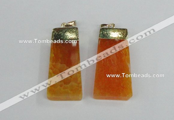 NGP1905 18*40mm - 20*50mm trapezoid agate gemstone pendants