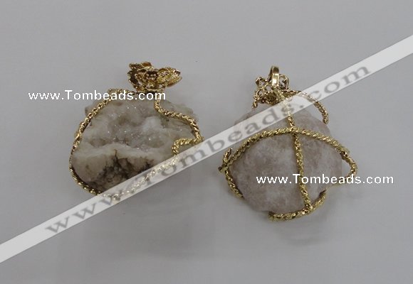 NGP1913 40*45mm - 45*50mm freeform druzy agate gemstone pendants