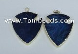 NGP1964 47*57mm arrowhead agate gemstone pendants wholesale