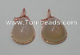 NGP2148 28*50mm agate gemstone pendants with crystal pave alloy settings