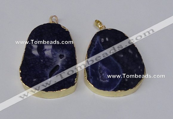 NGP2216 30*40mm - 40*45mm freeform druzy agate gemstone pendants