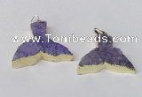 NGP2235 35*45mm - 40*55mm fishtail druzy agate gemstone pendants