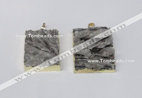 NGP2249 30*40mm - 40*45mm rectangle druzy agate gemstone pendants