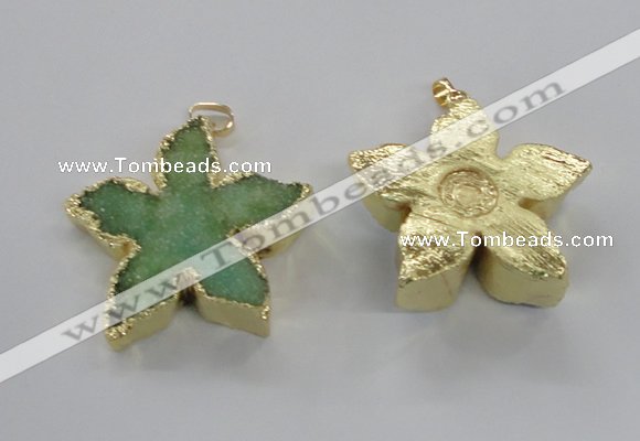 NGP2265 38*40mm - 42*45mm star druzy agate gemstone pendants