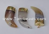 NGP2307 25*60mm - 28*65mm oxhorn Montana agate gemstone pendants