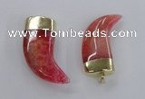 NGP2310 25*60mm - 28*65mm oxhorn agate gemstone pendants