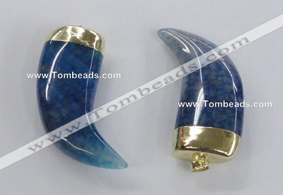 NGP2311 25*60mm - 28*65mm oxhorn agate gemstone pendants