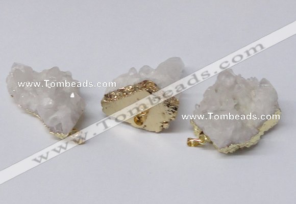 NGP2338 30*35mm - 35*40mm nuggets druzy quartz pendants