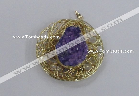 NGP2345 52mm - 55mm freeform druzy agate gemstone pendants