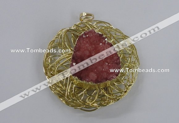 NGP2346 52mm - 55mm freeform druzy agate gemstone pendants