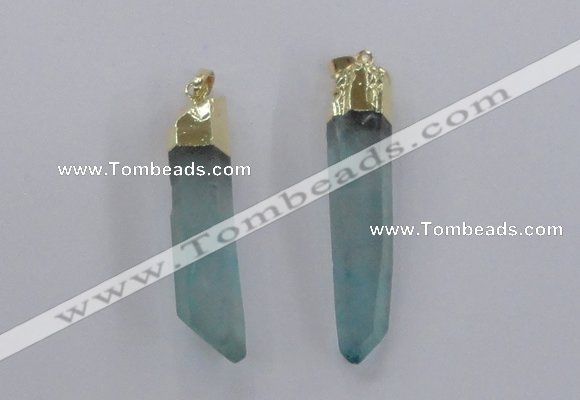 NGP2421 10*45mm - 12*55mm sticks dyed white crystal pendants